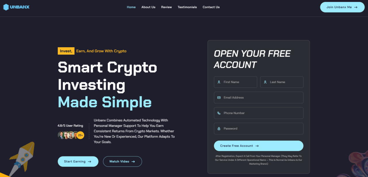 Unbanx dashboard preview